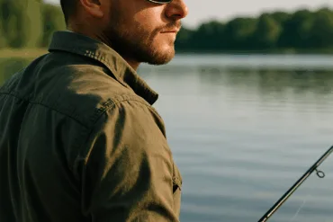 Angler mit polbrille