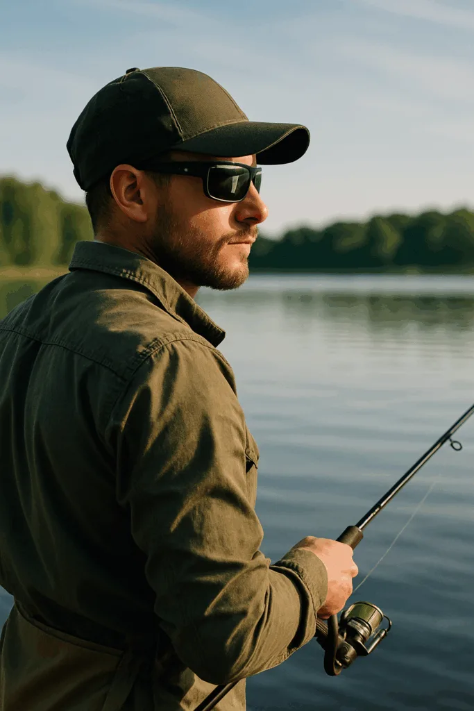 Angler mit polbrille