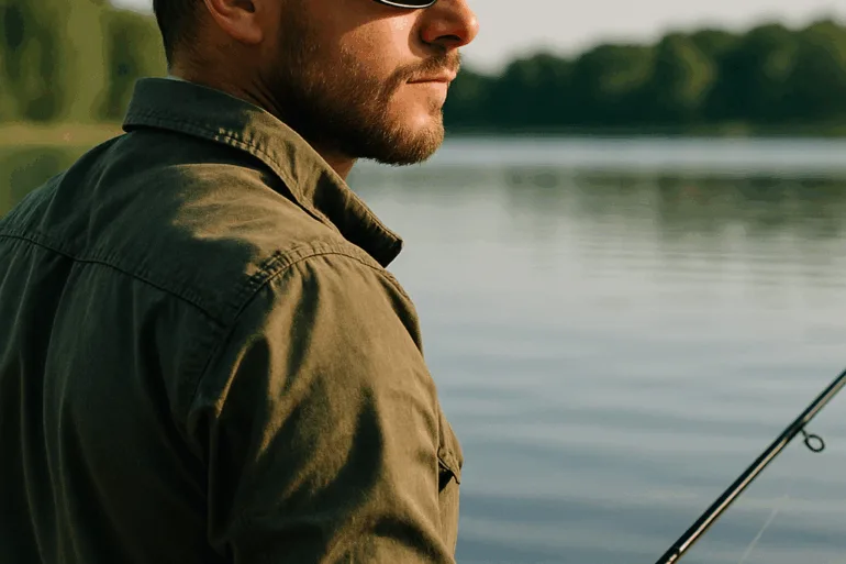 Angler mit polbrille
